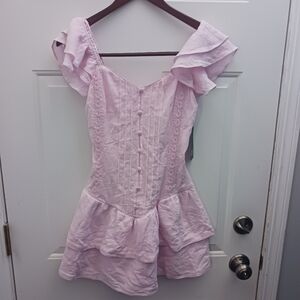 Pink Ruffled Shirt